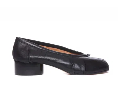 Maison Margiela Split-toe Design Black Lambskin Pumps With Calfskin Lining