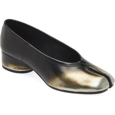 Maison Margiela Tabi Ballerina Pump In Silver/gold/black