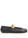 Maison Margiela Lamb Leather Ballerinas With Delicate Instep Strap In Black/nude