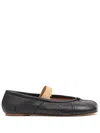 Maison Margiela Lamb Leather Ballerinas With Delicate Instep Strap In Black/nude