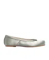 Maison Margiela Tabi Leather Ballerina Shoes In Gray