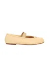 Maison Margiela Nude Leather Tabi Flats In Nude