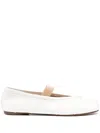 Maison Margiela Ivory Lamb Leather Ballerinas With Delicate Instep Strap In Nude & Neutrals