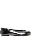 Maison Margiela Ballet Black Shiny Leather Ballet Flats In Schwarz