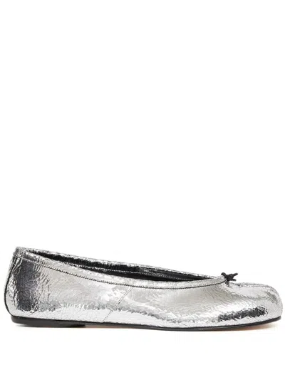 Maison Margiela Tabi Ballerina Shoes In Silver