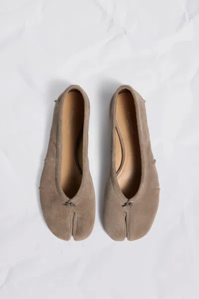 Maison Margiela Tabi Ballerina Suede Woman Taupe