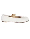 Maison Margiela Ivory Lamb Leather Ballerinas With Delicate Instep Strap In Ivory/nude