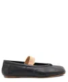 Maison Margiela Lamb Leather Ballerinas With Delicate Instep Strap In Black