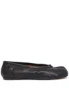 Maison Margiela Black Leather Ballet Flats In Black