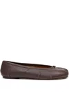 Maison Margiela New Round Toe Ballerina With Stitch Detailing In Brown