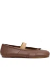 Maison Margiela Leather Ballerina Shoes Split Toe In Brown