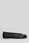 Maison Margiela Black Leather Tabi Ballerinas With Signature Detailing
