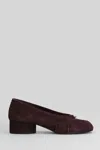Maison Margiela Ballerina Shoes In Soft Textured Leather In Purple