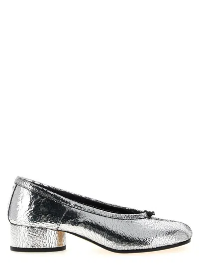 Maison Margiela 'tabi' Ballet Flats In Silver