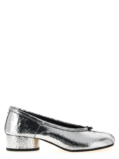 Maison Margiela Tabi' Ballet Flats In Silver