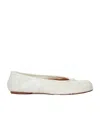 Maison Margiela 'tabi' White Ballerina Flats With Split-toe In Nappa Leather Woman  In White