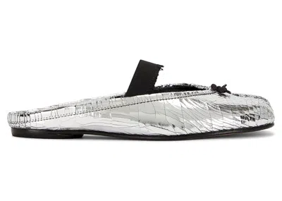 Pre-owned Maison Margiela Tabi Ballet Mule Textured (women's) Sneakers In Silver/black In Multi