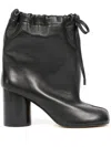 Maison Margiela Drawstring Ankle Tabi Boots Black In Black