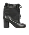 Maison Margiela Drawstring Ankle Tabi Boots Black In Black