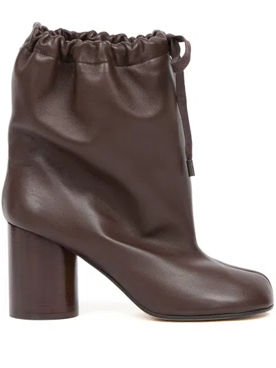 Maison Margiela Tabi Balloon 80mm Ankle Boots In Brown