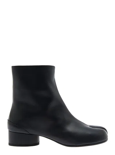 Maison Margiela Tabi Black Ankle Boots In Leather Woman