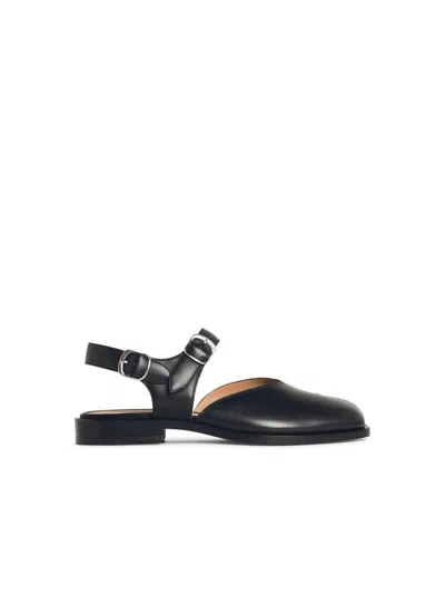 Maison Margiela 'tabi' Black Leather Sandals
