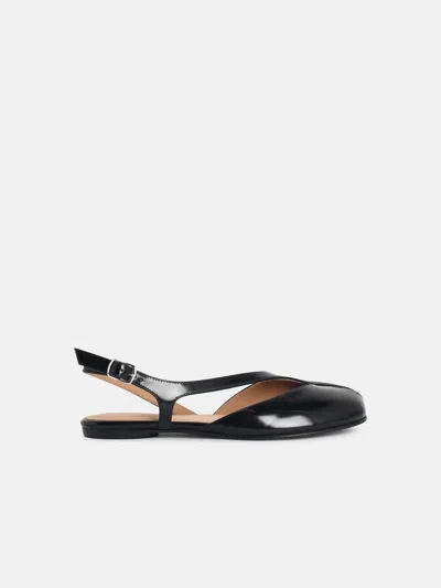 Maison Margiela 'tabi' Black Leather Slingbacks