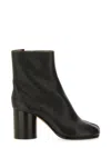 Maison Margiela Tabi High Heels Ankle Boots In Black Leather In Black