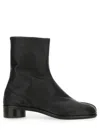 Maison Margiela Black Leather Tabi Ankle Boots In Black