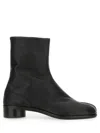 Maison Margiela Black Leather Tabi Ankle Boots In Black