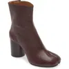Maison Margiela Tabi 60mm Leather Ankle Boots In Deep Red