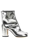 Maison Margiela Tabi Split-toe Crinkled Metallic Patent-leather Ankle Boots