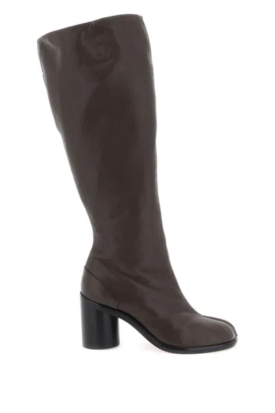 Maison Margiela Tabi-style Leather Boots For Women In Brown