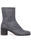 Maison Margiela Tabi 30 Leather Ankle Boots In Grey