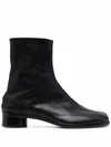 Maison Margiela Black Leather Tabi Ankle Boots In Black