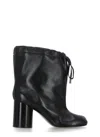Maison Margiela Tabi Drawstring Leather Ankle Boots In Black