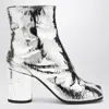 Maison Margiela Tabi Split-toe Crinkled Metallic Patent-leather Ankle Boots
