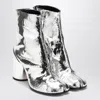 Maison Margiela Tabi Split-toe Crinkled Metallic Patent-leather Ankle Boots