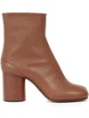 Maison Margiela Ovine Leather Contrast Sole Boots For Women In Brown