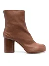 Maison Margiela 'tabi' Brown High Heel Ankle Boots In Brown