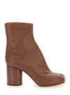 Maison Margiela 'tabi' Brown High Heel Ankle Boots In Multicolor
