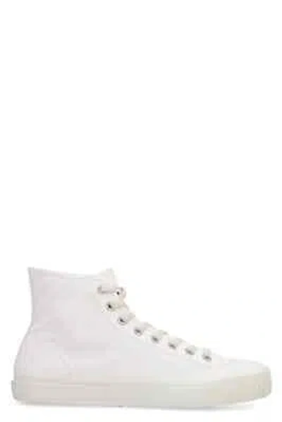 Pre-owned Maison Margiela Tabi Canvas High-top Sneakers In White