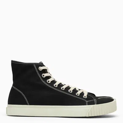 Maison Margiela Tabi Canvas High Trainer In Black