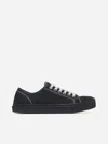 Maison Margiela Tabi Canvas Low Sneakers In Black