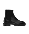 Maison Margiela Man Black Leather Tabi County Chelsea Ankle Boots In Black