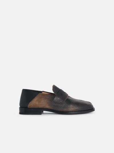 Maison Margiela 'tabi City' Black And Brown Leather Loafers