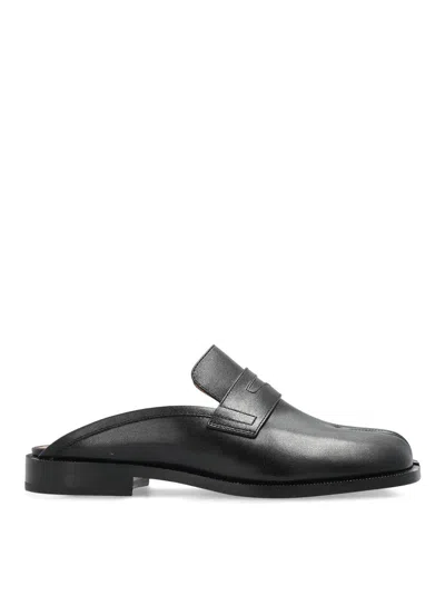 Maison Margiela Tabi City Black Calf Leather Mule Loafers