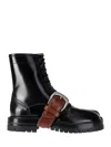 Maison Margiela "brushed Leather Tabi Boots In Black/cuoio