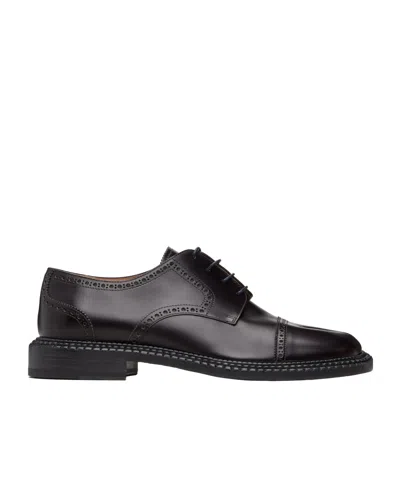 Maison Margiela Leather Brogue Shoes In Brown