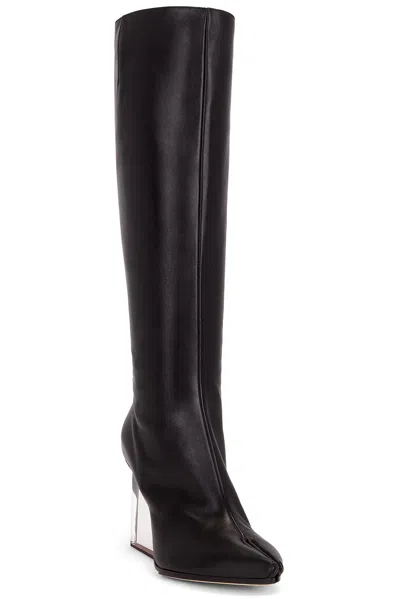 Maison Margiela Tabi Claw Plexi Knee High Boot In Black